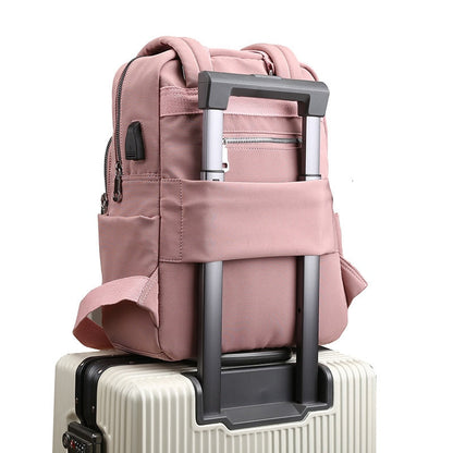 Unisex anti-theft backpack with USB charging, water-resistant design for secure daily commutes & travel.