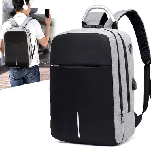 Unisex anti-theft laptop backpack with USB charging port & hidden zippers. Perfect for tech-savvy commuters.
