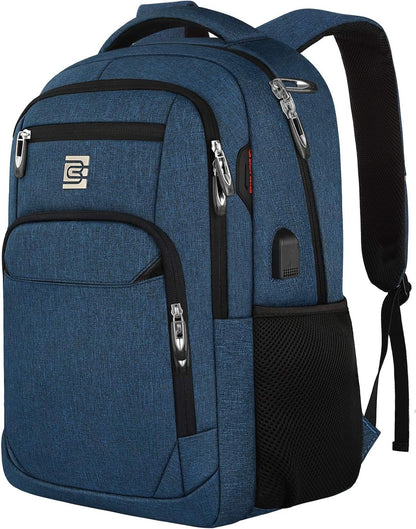 Commuter anti-theft backpack for men & women, holds 15.6" laptop, USB charge function.