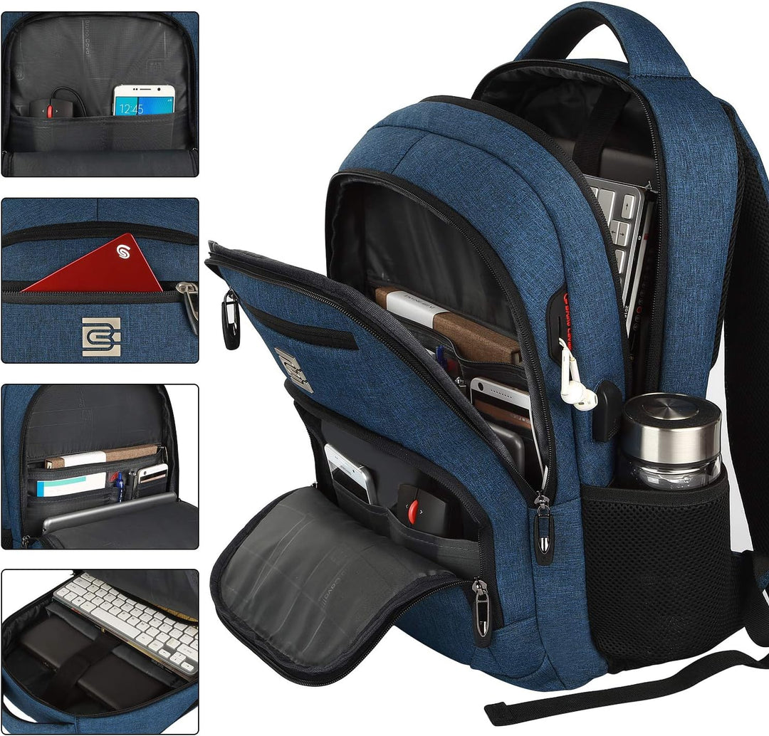 Daily carry anti-theft bag, water-resistant, with USB charging for devices on the go.