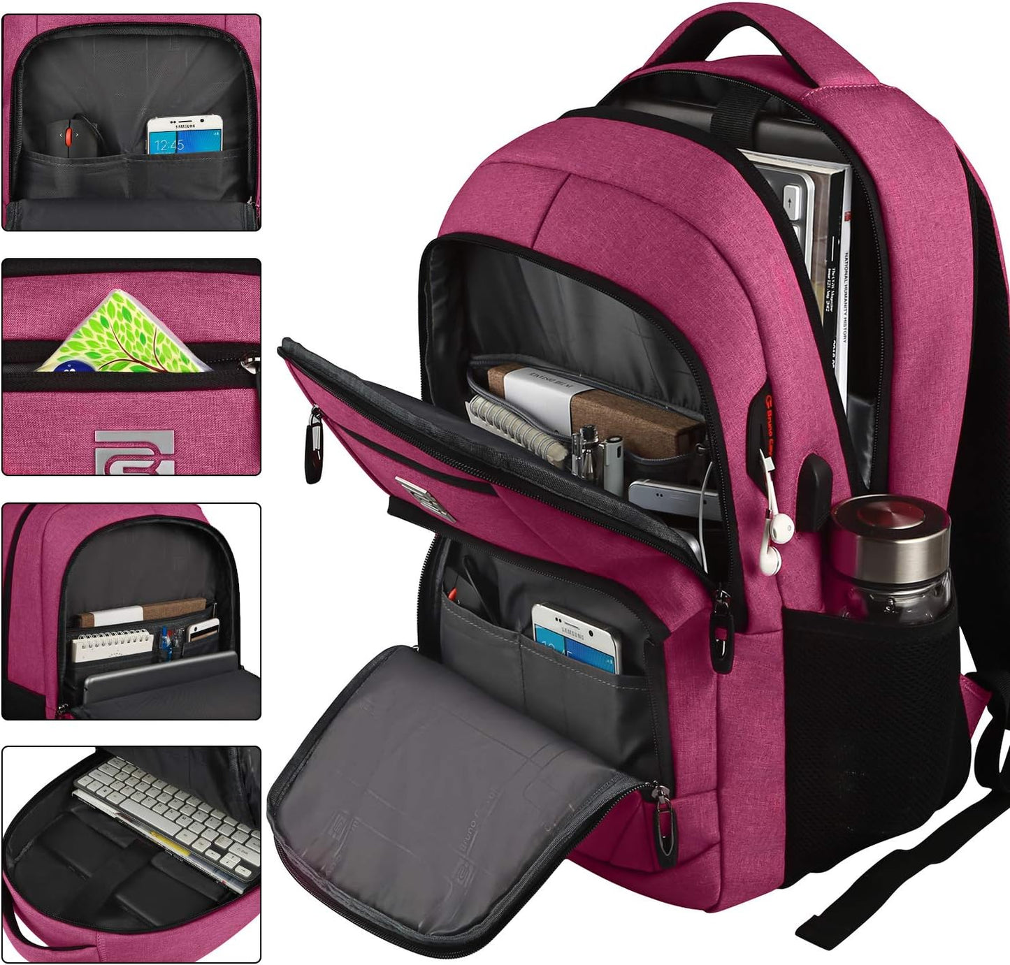 Unisex anti-theft backpack with USB charging, ideal for college students & professionals.
