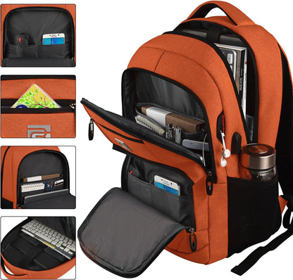 Functional anti-theft backpack for daily use, features hidden pockets & USB port.