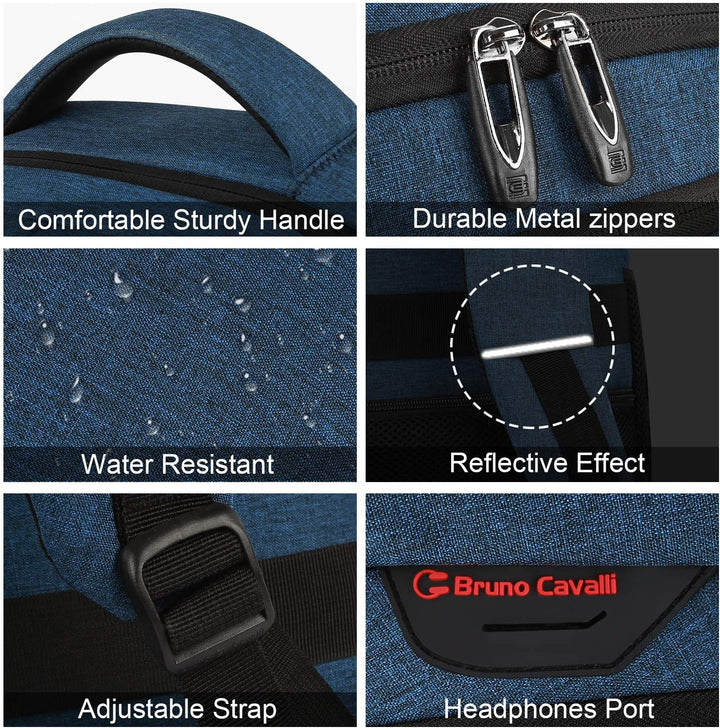 Slim water-resistant anti-theft backpack, perfect for students carrying laptops & devices.