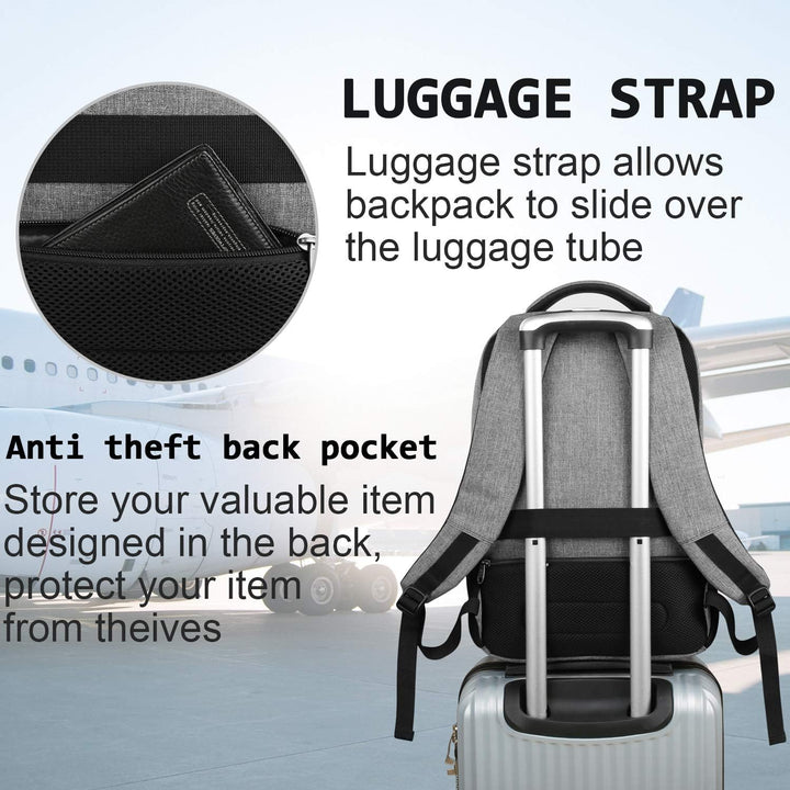 Anti-theft school backpack, secure & stylish with a convenient USB charging port.