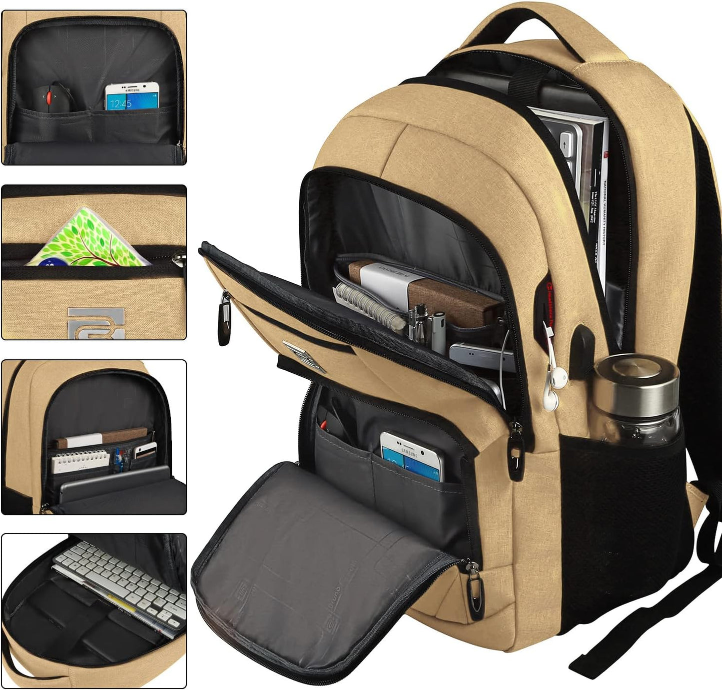Water-resistant anti-theft commuter backpack, perfect for protecting electronics.