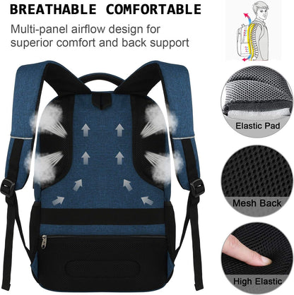 Durable travel backpack for men & women, features USB charging & laptop compartment.