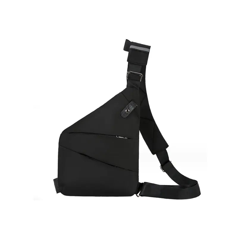 Anti-theft shoulder bag with secure zippers, lightweight unisex crossbody. Protects valuables for urban travel.