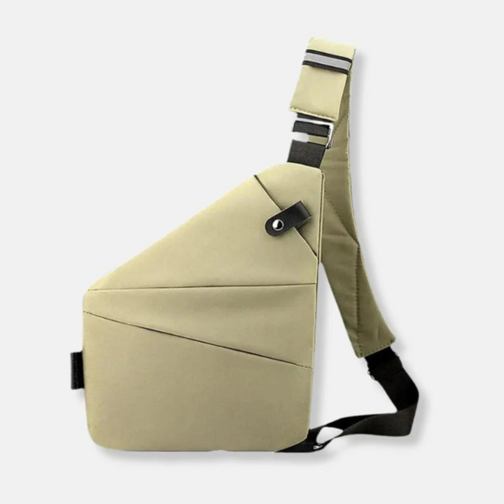 Travel-ready unisex sling bag with robust anti-theft features, hidden zipper access, and RFID safety.