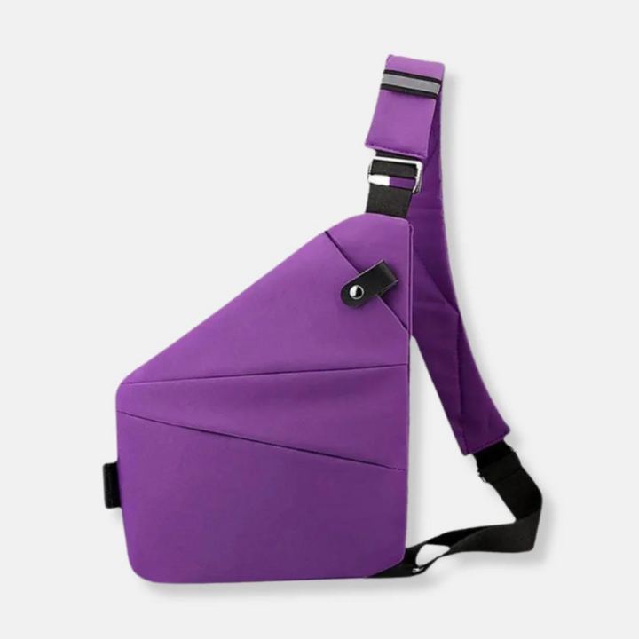 Durable anti-theft travel shoulder bag, designed with hidden zippers and RFID protection for valuables.