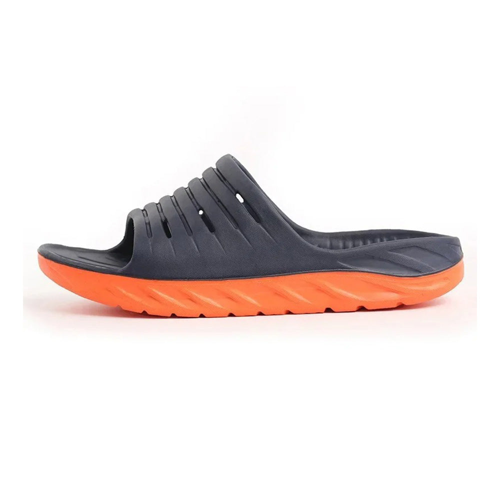 Soft cushioning recovery slides with strong arch support for ultimate foot pain relief. Anti-slip unisex comfort sandals.