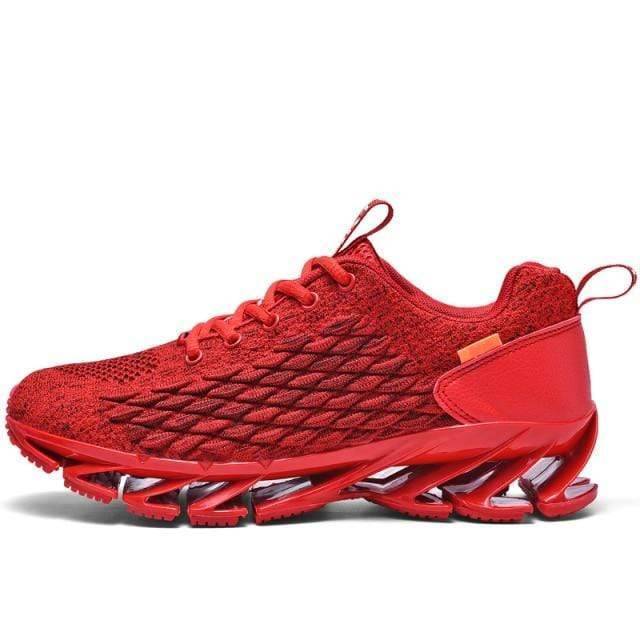 Side view of unisex running shoes with a dynamic design, showcasing sole support for training and sport.