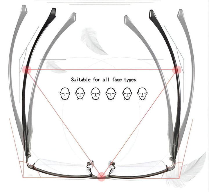 Stylish unisex adaptive eyewear: progressive sunglasses with auto-adjusting photochromic lenses.