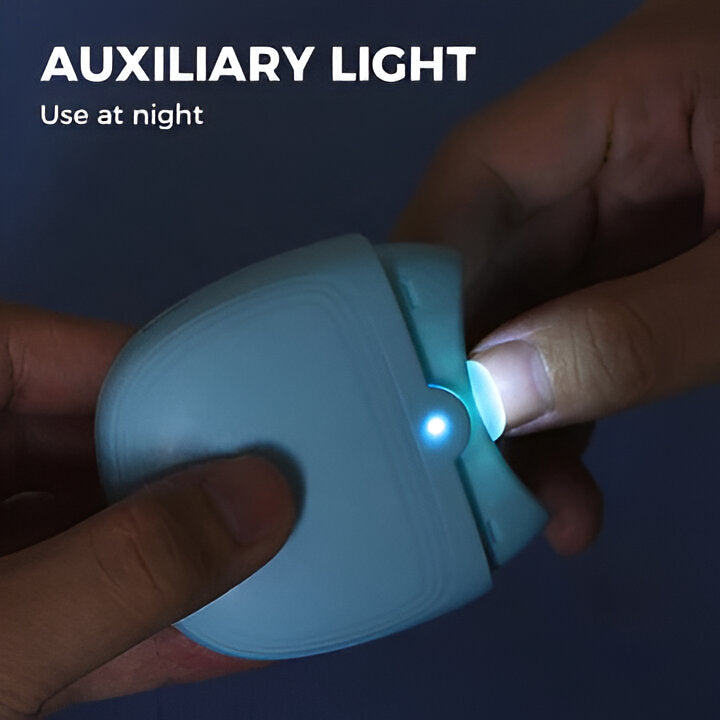 Safe electric nail clipper with integrated polishing function, ensuring clean, smooth nails for all. USB rechargeable.