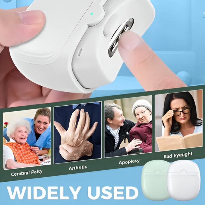 USB rechargeable automatic electric nail clipper for convenient, fast, and safe nail trimming & polishing.