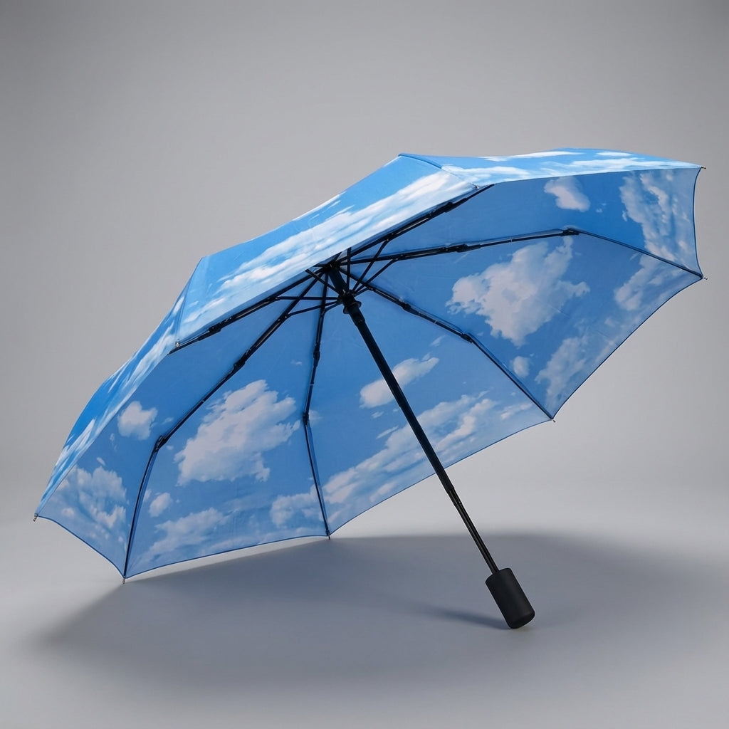 Lightweight Rainova travel umbrella, easy to carry, provides robust windproof rain protection.