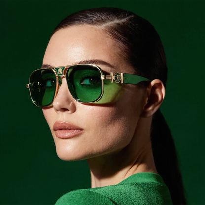 Sleek unisex aviator sunglasses with sophisticated gray lenses, offering full UV400 protection. Timeless style.