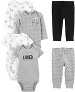Black/Gray Text Print/White Llama/Panda
