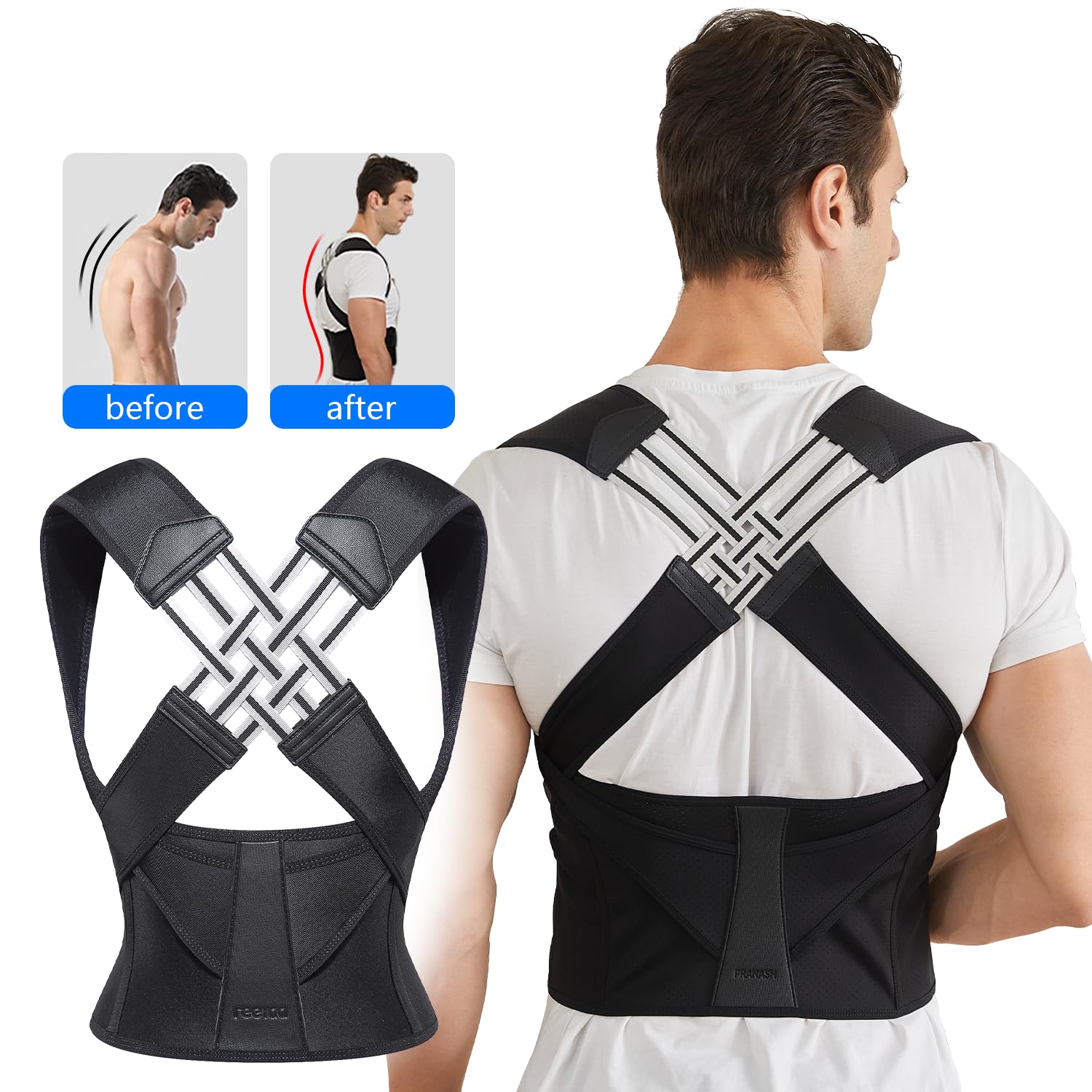 Comfortable unisex posture corrector, ideal for maintaining spinal alignment & reducing back pain.