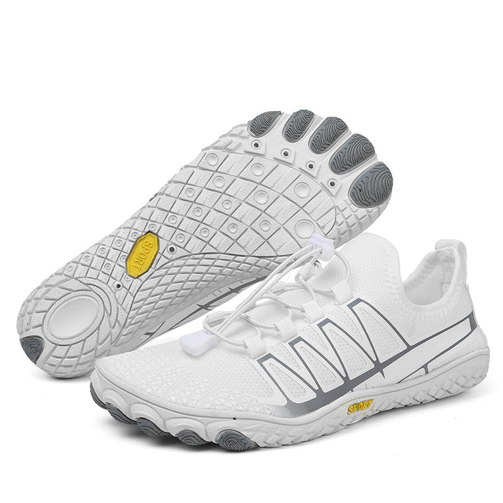 Flexible athletic barefoot shoes, grey, excellent for everyday wear & training.
