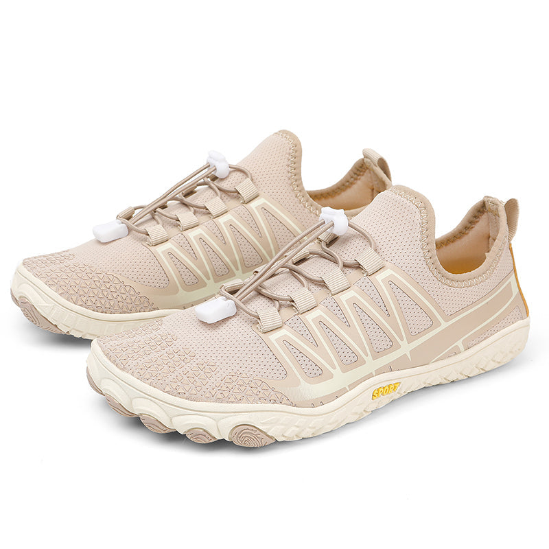 Minimalist barefoot shoes, grey, unisex, designed for an adaptable, natural fit.