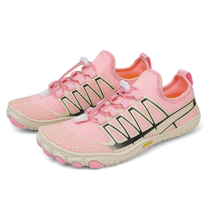 Lightweight barefoot athletic shoes, black, for everyday training & running.