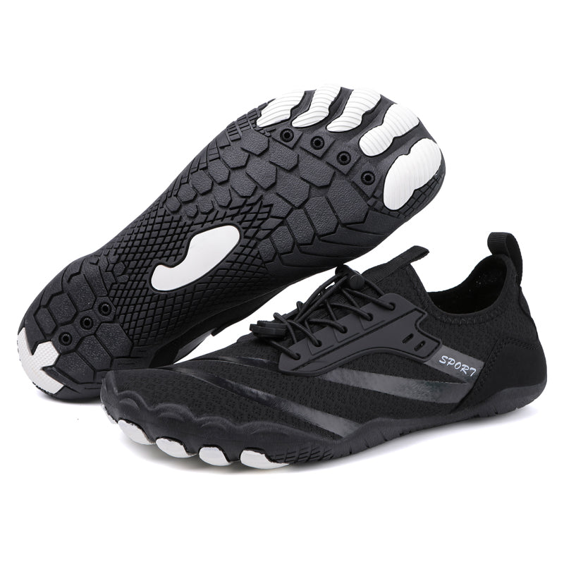 Active footwear: minimalist sport shoes, lightweight for gym & training.