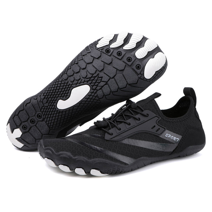 Active footwear: minimalist sport shoes, lightweight for gym & training.