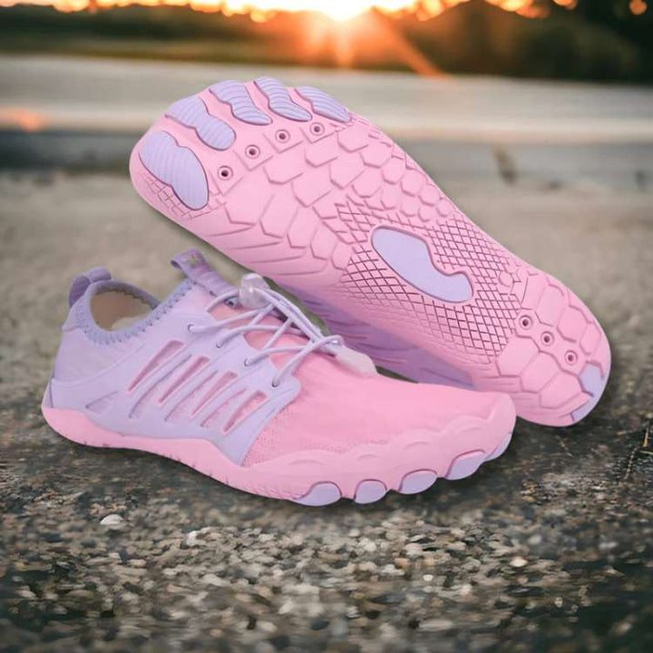 Assorted colors of unisex barefoot trail hiking shoes, non-slip & breathable, for outdoor adventures