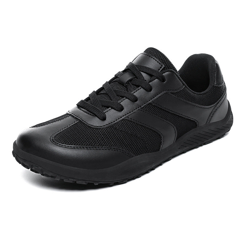 Athletic unisex minimalist shoes with wide toe box & non-slip sole for natural walking & outdoor activities.