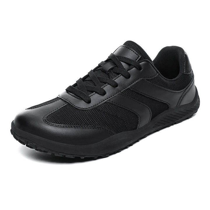 Athletic unisex minimalist shoes with wide toe box & non-slip sole for natural walking & outdoor activities.