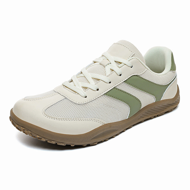 Front view: Unisex barefoot walking shoes with wide toe box design for natural comfort & flexibility.