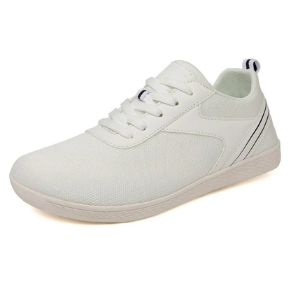 Unisex barefoot walking shoes with flexible black sole and breathable gray upper for minimal feel