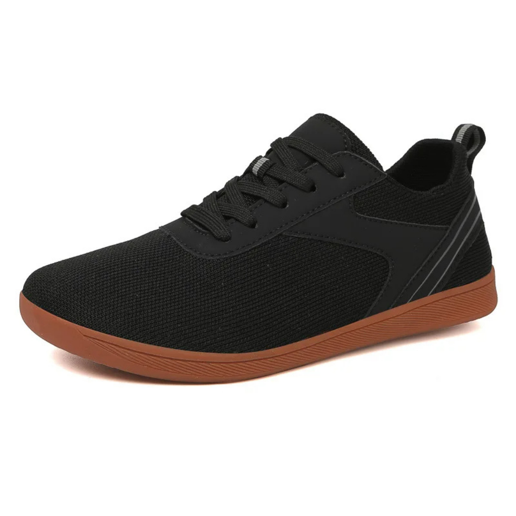 Lightweight unisex barefoot sneakers, ideal for walking, with a thin, flexible black rubber sole