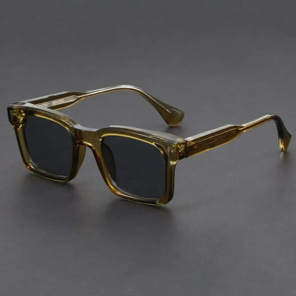Black Bastille square polarized sunglasses. Stylish anti-glare fashion eyewear for men & women, UV protection.