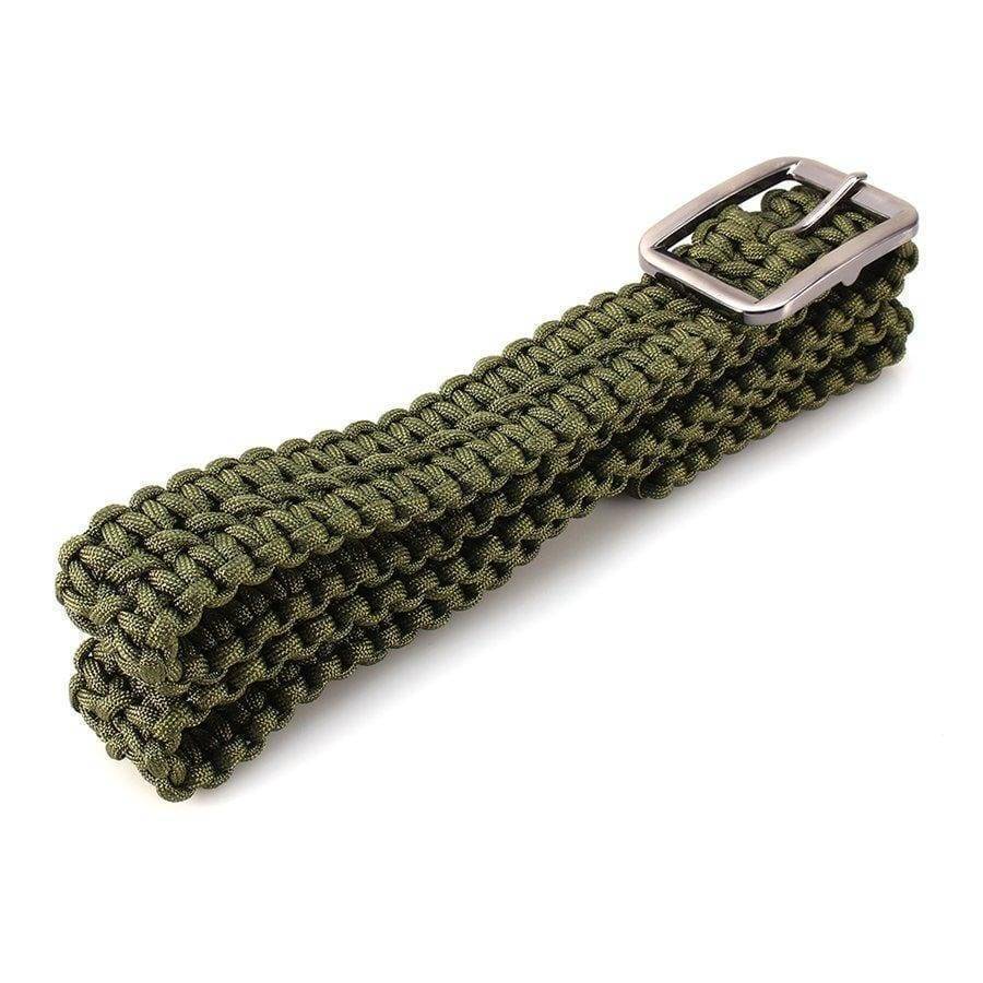 Adventure-ready unisex 550 paracord belt in a tan color, great for hiking and survival gear