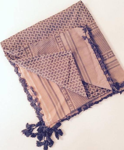 Authentic black and white keffiyeh shemagh, unisex cotton head wrap, outdoor accessory