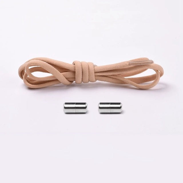 Unisex black no-tie elastic shoelaces, showcasing stretch and comfort for all