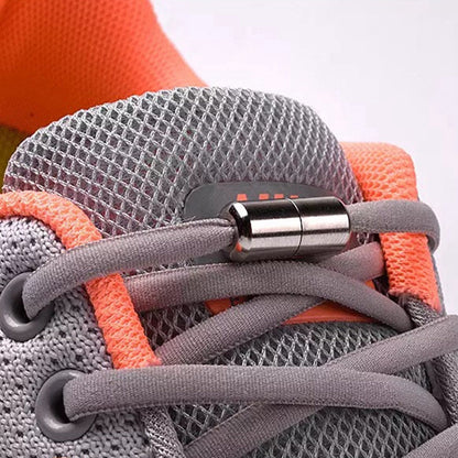 White no-tie elastic shoelaces, perfect for kids' and adults' slip-on shoes