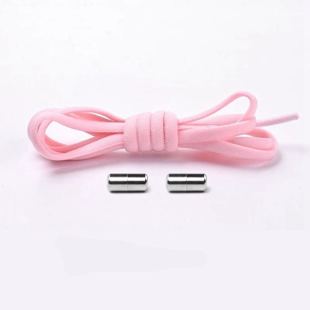 Orange elastic shoelaces for adults and kids, a durable no-tie footwear solution
