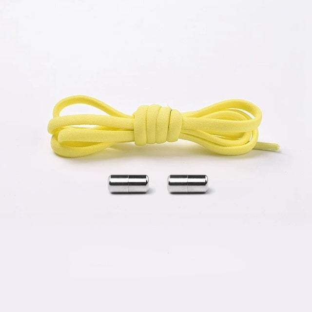 Pink no-tie elastic shoelaces, perfect for adding convenience to kid's footwear