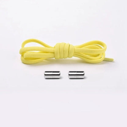 Pink no-tie elastic shoelaces, perfect for adding convenience to kid's footwear