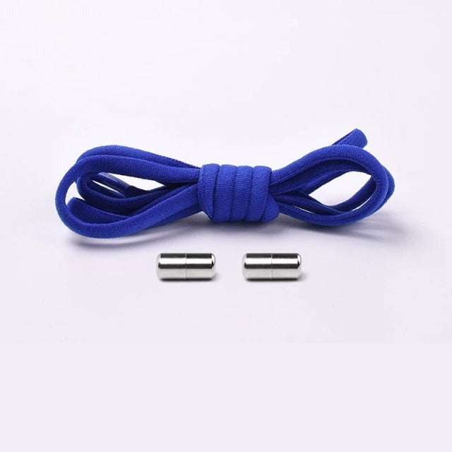 White elastic no-tie laces, making adult and children's shoes effortlessly slip-on