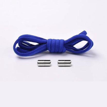 White elastic no-tie laces, making adult and children's shoes effortlessly slip-on