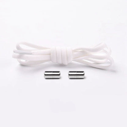 Red elastic shoelaces for shoes, a practical no-tie solution for busy individuals