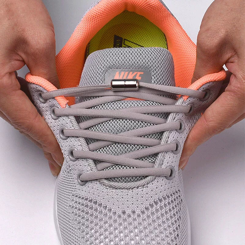 Green elastic shoelaces, a versatile no-tie solution for all ages and shoes