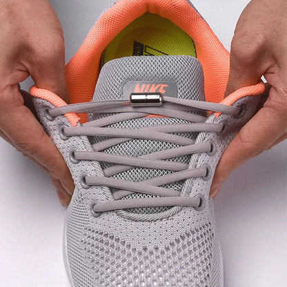 Green elastic shoelaces, a versatile no-tie solution for all ages and shoes
