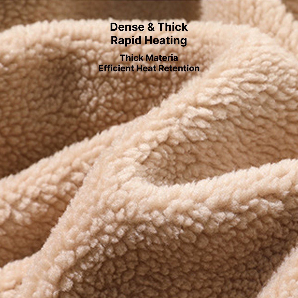 Close-up of black heated outdoor jacket's technical fabric, showcasing warmth for winter