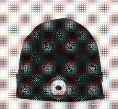 Warm wireless Bluetooth beanie hat with bright LED light for hands-free music and visibility
