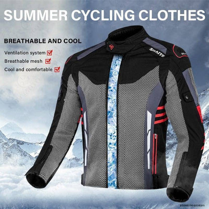 Lightweight summer riding jacket for men and women, made of ventilated mesh with full CE protection