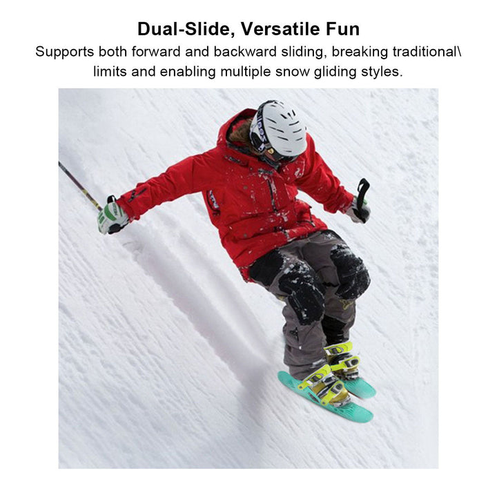Pair of compact snow skates for adults & kids, perfect for downhill skiing and winter outdoor adventure